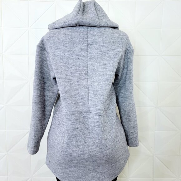 Lululemon Women's Heathered Space Dyed Medium Grey Long Sleeve Hooded Jacket 6 - Picture 5 of 10